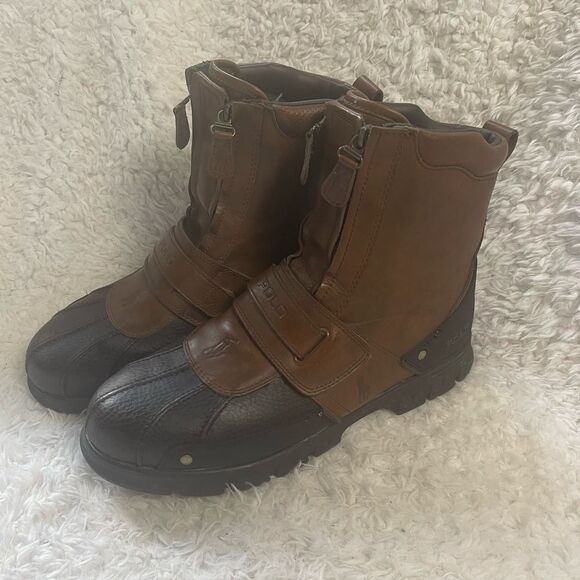 Polo Ralph Lauren Men\'s Darrance Ankle Boot, Tan/ Black SZ13D main image 9